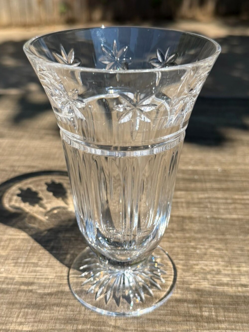 Waterford Crystal Christmas 5" Flared Vase Clear Cut Crystal Discontinued